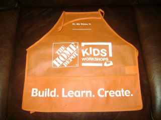 Home Depot Kids Workshop Orange Apron Build Learn Create Girls Boys