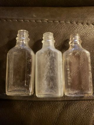 3 Vintage Owens Apothecary Pharmacy Medicine Bottle 3ii