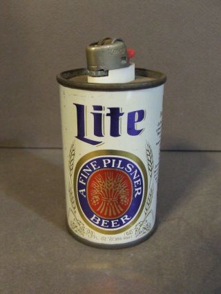 Vintage Miller Lite Light Pilsner Beer Can Lighter Holder Made In Usa B.  C.  M.