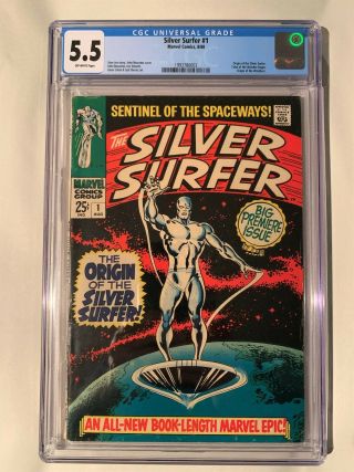 Silver Surfer 1 Cgc 5.  5 Origin Of The Silver Surfer (marvel 1968)