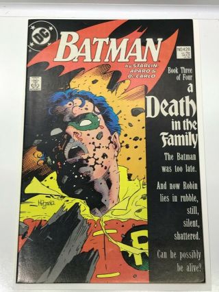 Dc Comics Batman 428 1988 A Death In The Family Part 3 Of 4 Jason Todd Robin