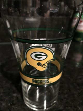 2 Green Bay Packers NFL Football Collectible Coca Cola Vintage Glasses 4