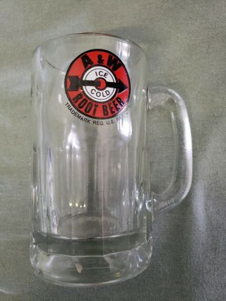 Vintage A W A & W Root Beer Heavy Glass Mug Arrow Bullseye Target Logo 6 "