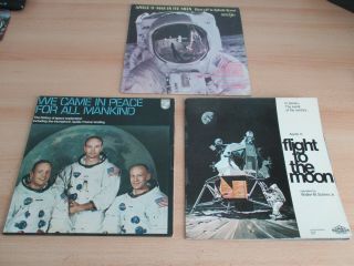Apollo 11 Luner Moon Landing - 3 X Vinyl Lps (ex) 1969
