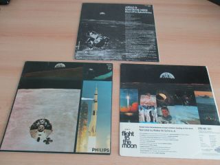 APOLLO 11 LUNER MOON LANDING - 3 X VINYL LPS (EX) 1969 2