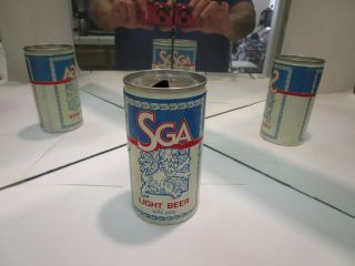 Collectable Beer Can Empty 12 Oz Sga Light Beer Cool Blue Can