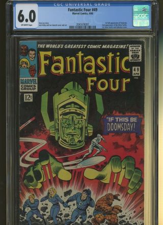Fantastic Four 49 Cgc 6.  0 | Marvel 1966 | 1st Full Galactus.  2nd Silver Surfer.