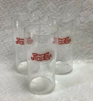 (3) Vintage Soda Fountain “pepsi - Cola” Glasses