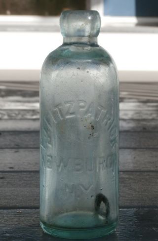 Antique P.  J.  Fitzpatrick - Newburgh,  N.  Y.  Blob Top Hutch Soda Bottle