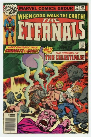Eternals 2 Vf/nm 9.  0 Ow/white Pages Jack Kirby Art Marvel 1976 L