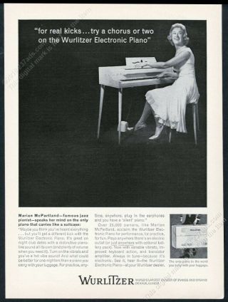 1962 Marian Mcpartland Photo Wurlitzer Electronic Piano Vintage Print Ad