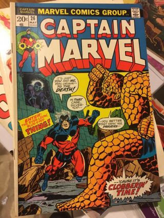 Captain Marvel 26,  Vf/nm 9.  0?first Appearance Death,  Thanos,  Endgame