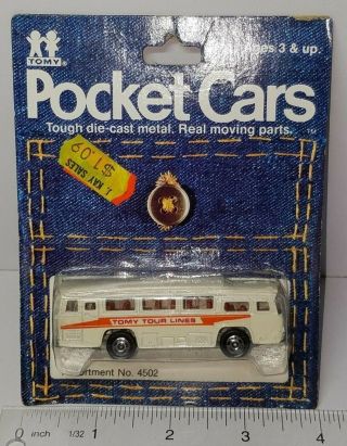 Vintage 1/148 Tomy Pocket Cars Tommy Tour Lines Mitsubishi Sightseeing Bus