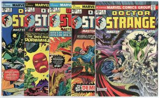 Doctor Strange 6 - 10 Full Run Avg.  Vf/nm 9.  0 Ow/white Pages Marvel 1975