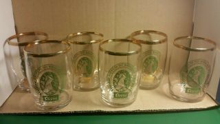 Vintage Coors Beer Barrel Glasses With Gold Rim