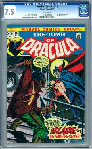 Tomb Of Dracula 10 Cgc 7.  5 (w) 1st Appearance Of Blade