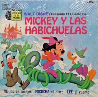 Mickey Beanstalk Habichuelas 348m Disney Read Along Book & Record Spanish