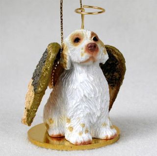 Clumber Spaniel Ornament Angel Figurine Hand Painted