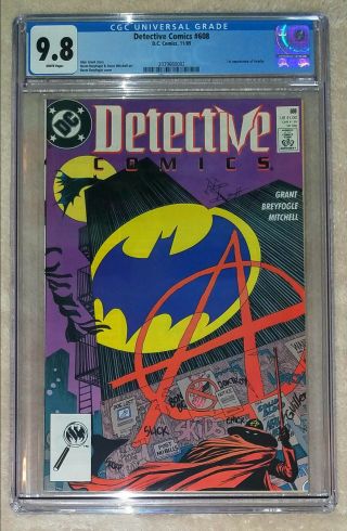 Detective Comics 608 Cgc 9.  8 1st Appearance Of Anarky 1989 Batman