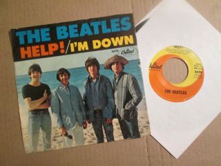 Beatles Capitol West Coast 5476 Picture Sleeve " Help " 45 Exc