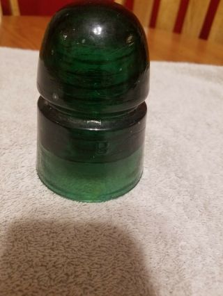 Emerald Green Cd 145 B Beehive Glass Insulator Air Bubbles