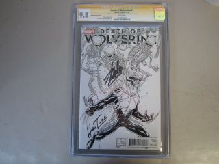 Death Of Wolverine 1 Cgc Ss 9.  8 Comic Book Signed & Head Sketch