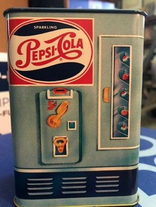 Vintage Hallmark Sparkling Pepsi - Cola Tin Vending Machine Bank Coin Slot Pepsi