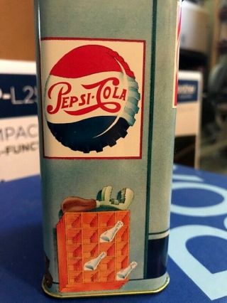 Vintage Hallmark Sparkling Pepsi - Cola tin Vending Machine Bank coin slot Pepsi 2