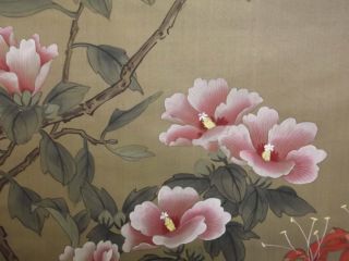 Chinese Painting Hanging Scroll China Flower Bird Antique Vintage Picture 254n