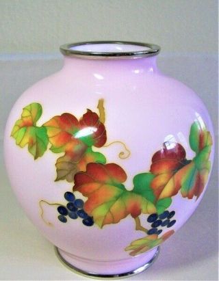 Vintage Japanese Ando Cloisonne Vase Signed.