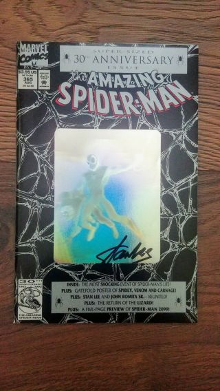 The Spider - Man 365 (aug 1992,  Marvel) Signed Stan Lee