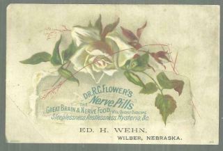 Victorian Trade Card For Dr.  R.  C.  Flower 