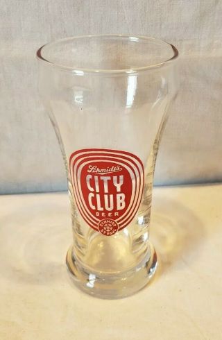 Vintage Schmidt’s City Club Beer Sham Glass,  Target Logo St Paul,  5 3/8 " Tall