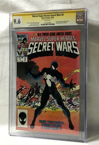 Marvel Secret Wars 8 Cgc Ss 9.  6 Signed By Stan Lee On 11/10/12 8 Venom Costume