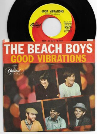The Beach Boys " Good Vibrations " Capitol 5676 45 W/ P/s