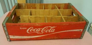 Vintage Coca Cola Crate,  12 Bottle Slots,  Wood Dividers