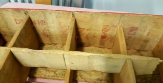 Vintage Coca Cola Crate,  12 bottle slots,  wood dividers 3