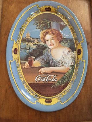 Vintage Wooden COCA COLA Key Cabinet W/ 1973 Coca Cola Tip Tray Inlaid 2