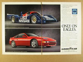 1992 Nissan 300zx Turbo & Gtp Zx Race Car Photo Goodyear Tires Vintage Print Ad