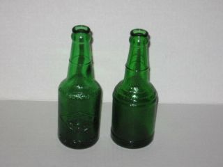 2 vintage green glass Ginger Beer soda bottles Franklin Springs NY 2