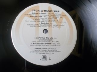 Urgh A Music War promo 2LP set w/rare press kit on A&M 4