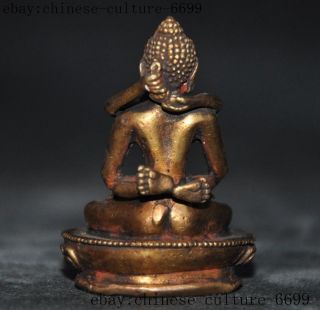 old Tibet Buddhism Bronze 24K gold Gilt Yab - Yum Mandkesvara Happy Buddha Statue 5