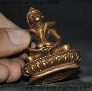 old Tibet Buddhism Bronze 24K gold Gilt Yab - Yum Mandkesvara Happy Buddha Statue 8