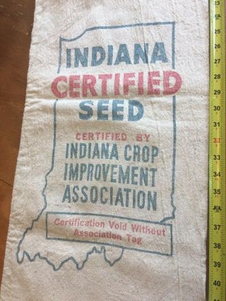 Vintage Indiana Hybrid Certified Seed Corn Bag Shelbyville IND 2 Sided 3