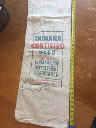 Vintage Indiana Hybrid Certified Seed Corn Bag Shelbyville IND 2 Sided 4