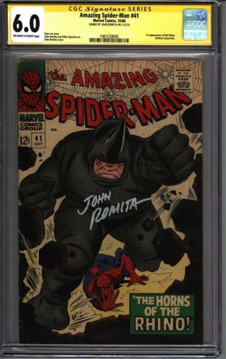Spiderman 41 Cgc 6.  0 Ss Signed Romita 1st Rhino (1961028006)