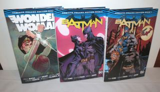 Batman 1 & 2 Wonder Woman 1,  Dc Comics Rebirth Deluxe Edition Hb/dj Hardcover 3x