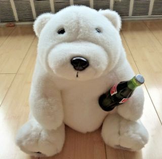 1994 Coca - Cola Plush White Polar Bear.  Christmas,  Winter,  Holiday Bear,  Vintage