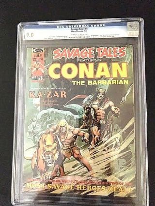 Savage Tales 5 (marvel 7/74) Cgc 9.  0 Featuring Conan The Barbarian,  Ka - Zar