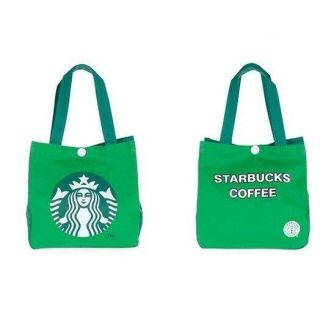 [starbucks Coffee] Mini Canvas Tote Lunch Bag (20x20x12 Cm) Color: Green